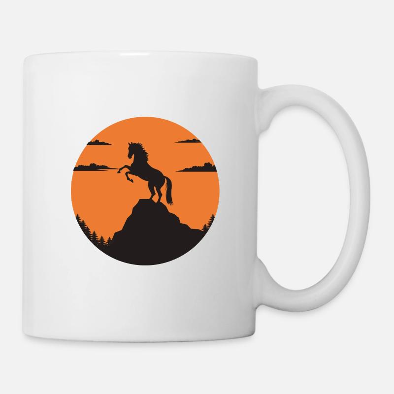 Cavalier équestre montagne équestre - Mug blanc - blanc