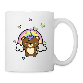Unicorn Bear Teddy Rainbow Kawaii Bear - Mug - white - Right
