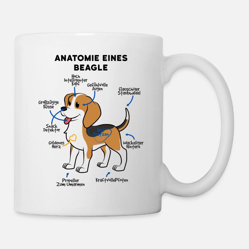 Beagle Hund Anatomie - Tasse - Weiß