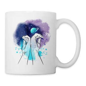 Galaxy hands illustration - Tasse - Weiß - Rechts