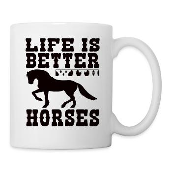 chevaux - Mug blanc - blanc - Droite