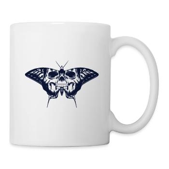 Schmetterling mit Totenkopf auf den Flügeln - Tasse - Weiß - Rechts