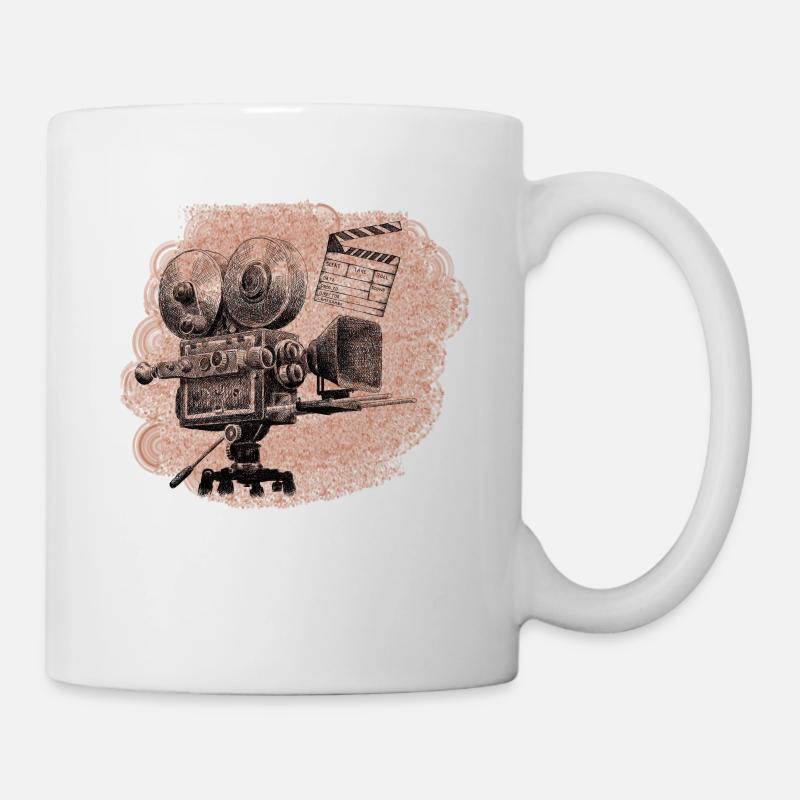 Idée de cadeau de clap de cinéma de caméra de film - Mug blanc - blanc