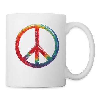 Peace love peace sign - Mug - white - Right