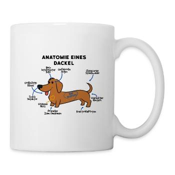 Dackel Hund Anatomie - Tasse - Weiß - Rechts