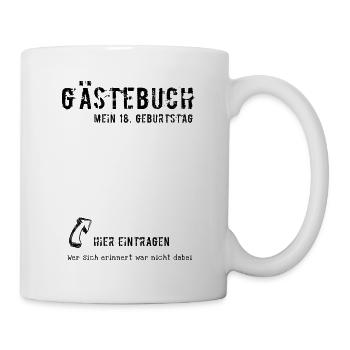 18 Geburtstag Gästeliste - Tasse - Weiß - Rechts