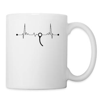 Skydive Fallschirm Pin EKG Freifaller Herzschlag - Tasse - Weiß - Rechts