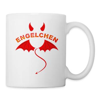 Teufel als Engelchen Lustiges Teufelchen Kostüm - Tasse - Weiß - Rechts