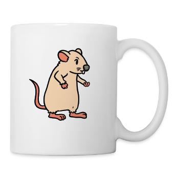 Maus Nager Tiere Ratte Haustiere Schädling - Tasse - Weiß - Rechts