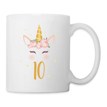 Birthday Shirt 10th Birthday Unicorn Gift - Mug - white - Right