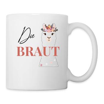 Die Braut Bride to be Alpaka Lama JGA Geschenk - Tasse - Weiß - Rechts