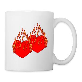 Coeur Valentin Love Flame Romantique - Mug blanc - blanc - Droite