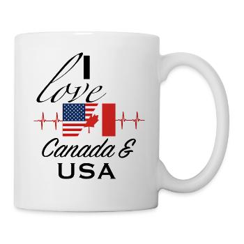 Ich liebe Kanada USA Amerika Geschenk - Tasse - Weiß - Rechts