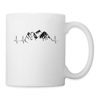 Montagnes ECG rythme cardiaque, sports d'hiver après ski drôle - Mug blanc - blanc - Droite