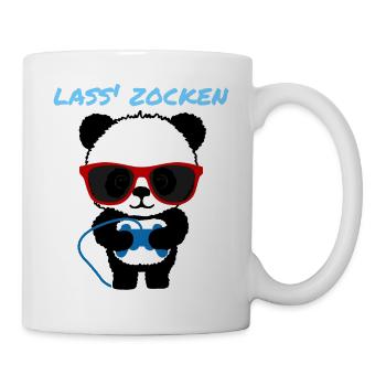 Panda Lustig Zocker Geschenk Damen Herren Kinder - Tasse - Weiß - Rechts