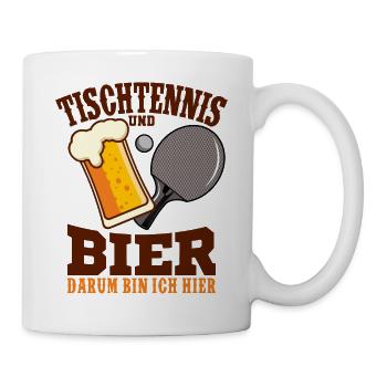 Tischtennis und Bier - Tasse - Weiß - Rechts