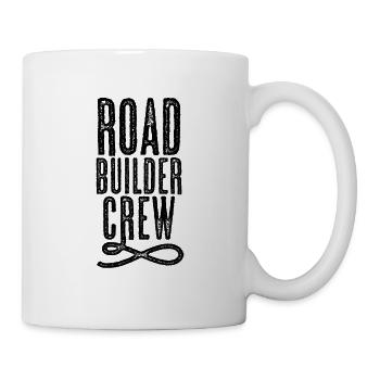 Asphalt road builders construction workers road construction team - Mug - white - Right