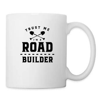 Road construction asphalt team road builders construction workers - Mug - white - Right