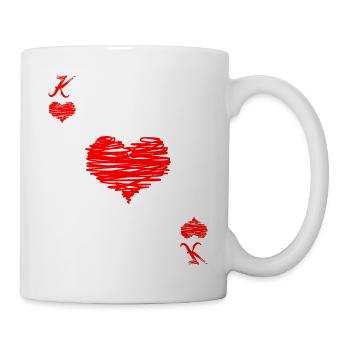 Herz König Spielkarte Vintage Poker - Tasse - Weiß - Rechts