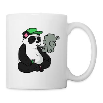 Fumer hipster panda - Mug blanc - blanc - Droite