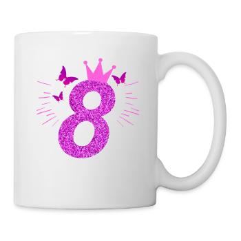 8th Birthday Girl Birthday Gift 8 years - Mug - white - Right