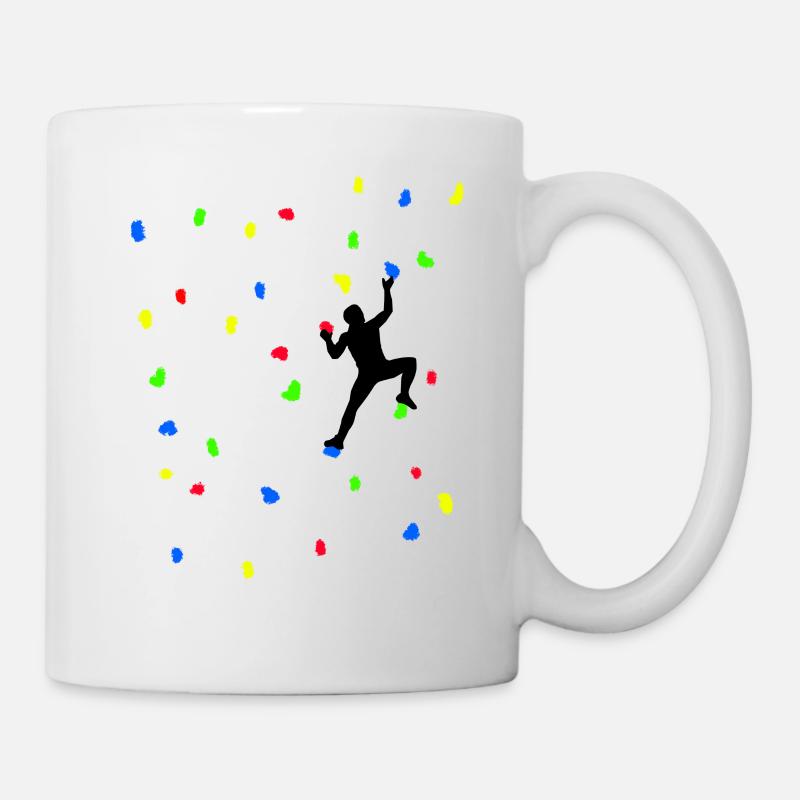 Bouldern Motiv Boulderwand Mit Bunten Boulder - Tasse - Weiß
