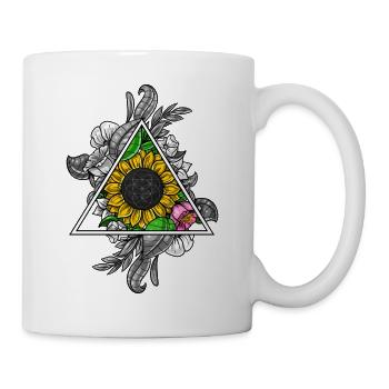 Heilige Geometrie der Sonnenblume - Tasse - Weiß - Rechts