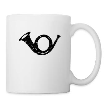 Post Postbote Horn Kostüm Briefträger Zusteller - Tasse - Weiß - Rechts