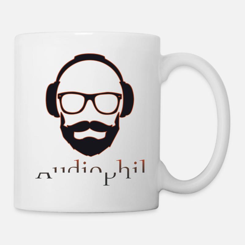 Casque audiophile musique idée cadeau fou - Mug blanc - blanc