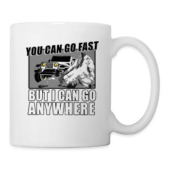 conducteur de jeep drôle - Mug blanc - blanc - Droite