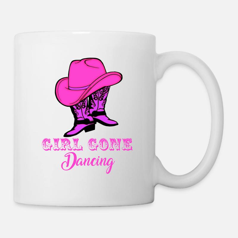 Line dance, line dancing country western - Mug - white