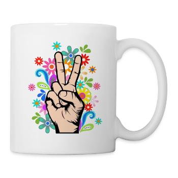 Peace Love Peace Sign Peace - Mug - white - Right