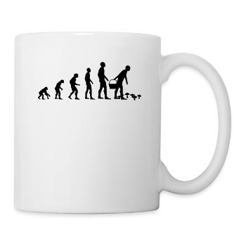 Pilze sammeln Evolution Pilz Pilzsammler Geschenk - Tasse - Weiß - Rechts