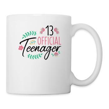 13 Official Teenager -Girls Mädchen 13 Geburtstag - Tasse - Weiß - Rechts