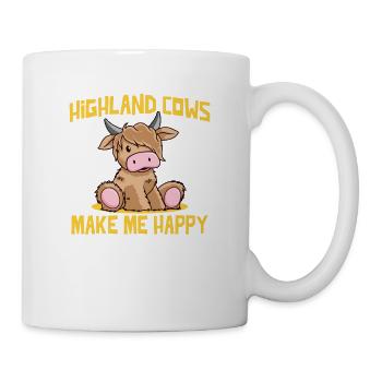 vaches highland me rendent heureux veau mignon bébé veau - Mug blanc - blanc - Droite