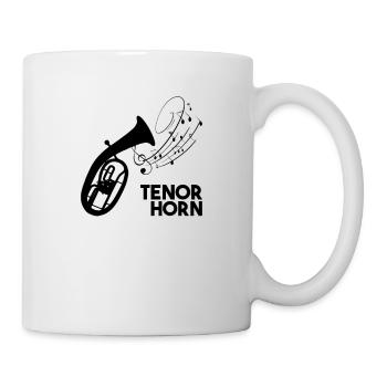 Tenorhorn mit Noten - Tasse - Weiß - Rechts