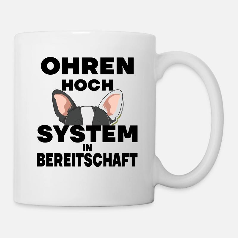 Ohren Hoch System in Bereitschaft Hund Hunde - Tasse - Weiß
