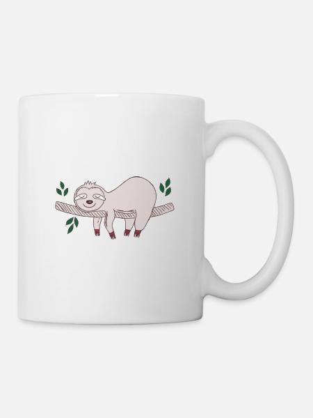Funny lazy sloth - Mug - white