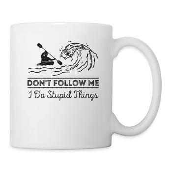 Lustiger Spruch - Kayaking Retro Kanu Rudern Kajak - Tasse - Weiß - Rechts