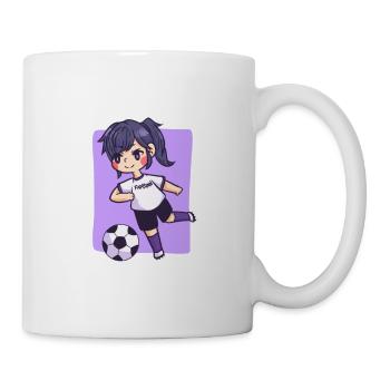 Fille aime le football - Mug blanc - blanc - Droite