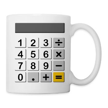 Calculator as a carnival & carnival costume - Mug - white - Right