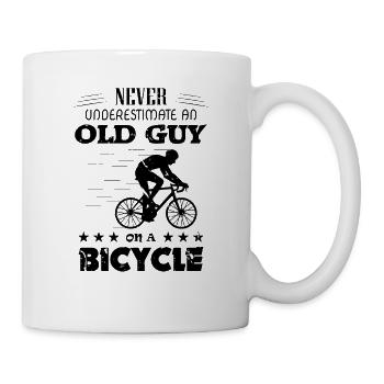 Bicycling pensioner MTB biker old man saying - Mug - white - Right