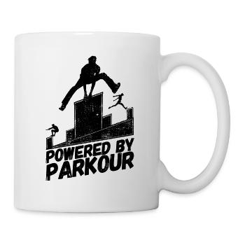 Parkour Sport Freerunning saying powered - Mug - white - Right