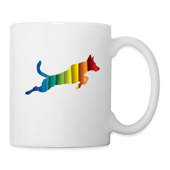Malinois sautant chasse en cours d'exécution - Mug blanc - blanc - Droite