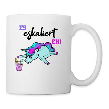 Es Eskaliert Eh Einhorn Kostüm Outfit Frauen - Tasse - Weiß - Rechts