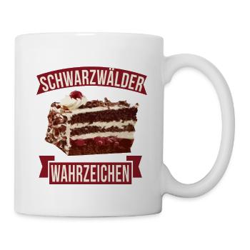 Schwarzwälder Kirschtorte Wahrzeichen Geschenk - Tasse - Weiß - Rechts