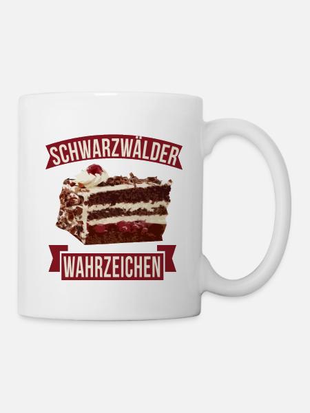 Schwarzwälder Kirschtorte Wahrzeichen Geschenk - Tasse - Weiß