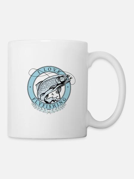 Angler I Love FlyFishing I Raubfisch Angeln - Tasse - Weiß