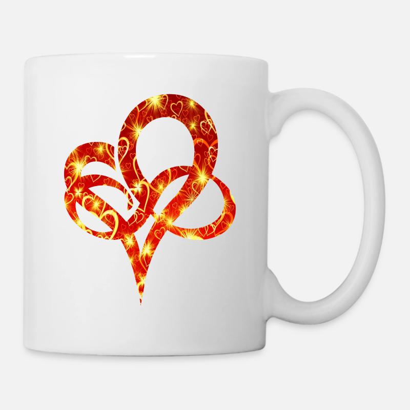 Herz Sterne Glitzer Infinity Heart Liebe - Tasse - Weiß