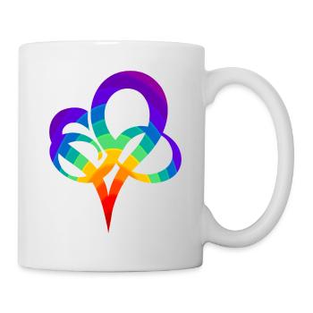 Regenbogen Herz - Tasse - Weiß - Rechts